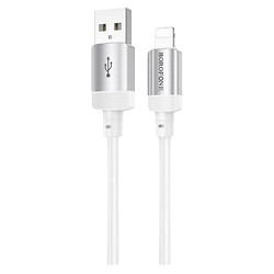 USB кабель Borofone BX108 Apple iPhone SE 2022 / iPhone 14 Pro Max / iPhone 14 Plus / iPhone 14 Pro / iPhone 14 / iPhone 13 Pro / iPhone 13 Mini / iPhone 13 / iPhone 13 Pro Max / iPhone 12 Mini / iPhone 12 Pro Max / iPhone 12 Pro, Lightning, 1.0 м., Белый