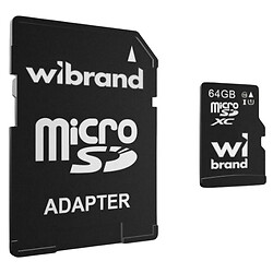 Карта пам'яті Wibrand MicroSDHC UHS-1, 64 Гб.