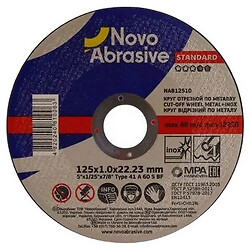 Круг отрезной для металла Novo Abrasive Standard, 125х1.0х22.23 мм