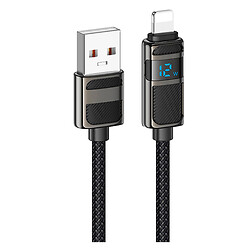 USB кабель Hoco U137 Line Apple iPhone SE 2022 / iPhone 14 Pro Max / iPhone 14 Plus / iPhone 14 Pro / iPhone 14 / iPhone 13 Pro / iPhone 13 Mini / iPhone 13 / iPhone 13 Pro Max / iPhone 12 Mini / iPhone 12 Pro Max, Lightning, 1.2 м., Черный