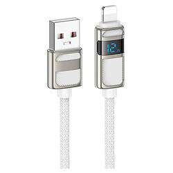 USB кабель Hoco U137 Line Apple iPhone SE 2022 / iPhone 14 Pro Max / iPhone 14 Plus / iPhone 14 Pro / iPhone 14 / iPhone 13 Pro / iPhone 13 Mini / iPhone 13 / iPhone 13 Pro Max / iPhone 12 Mini / iPhone 12 Pro Max / iPhone 12 Pro, Lightning, 1.2 м., Білий