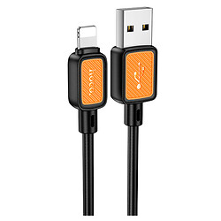 USB кабель Hoco X108 Benefit Apple iPhone SE 2022 / iPhone 14 Pro Max / iPhone 14 Plus / iPhone 14 Pro / iPhone 14 / iPhone 13 Pro / iPhone 13 Mini / iPhone 13 / iPhone 13 Pro Max / iPhone 12 Mini / iPhone 12 Pro Max, Lightning, 1.0 м., Черный