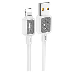 USB кабель Hoco X108 Benefit Apple iPhone SE 2022 / iPhone 14 Pro Max / iPhone 14 Plus / iPhone 14 Pro / iPhone 14 / iPhone 13 Pro / iPhone 13 Mini / iPhone 13 / iPhone 13 Pro Max / iPhone 12 Mini / iPhone 12 Pro Max, Lightning, 1.0 м., Білий