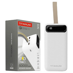 Портативна батарея (Power Bank) TITANUM 741S, 50000 mAh, Білий