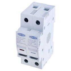 Тримач запобіжників 2P PV max32A DC 1000V 10x38mm із LED на DIN-рейці (TOMZN)