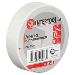 Лента изоляционная, 0.15х17мм 10м синяя INTERTOOL IT-0010