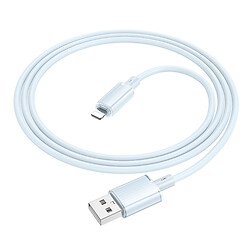 USB кабель Borofone BX112 Lemon Apple iPhone SE 2022 / iPhone 14 Pro Max / iPhone 14 Plus / iPhone 14 Pro / iPhone 14 / iPhone 13 Pro / iPhone 13 Mini / iPhone 13 / iPhone 13 Pro Max / iPhone 12 Mini / iPhone 12 Pro Max, Lightning, 1.0 м., Синій