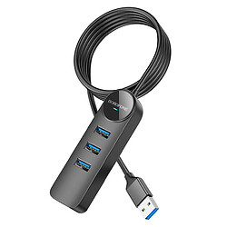 USB Hub Borofone DH6 Erudite, 0.2 м., Черный