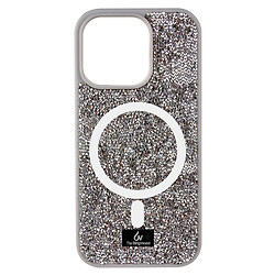 Чохол (накладка) Apple iPhone 13 / iPhone 14, Bling World Rock Diamond, MagSafe, Сірий