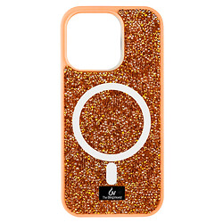 Чехол (накладка) Apple iPhone 14 Pro, Bling World Rock Diamond, MagSafe, Sunset Gold, Золотой