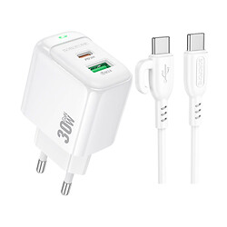 МЗП Borofone BAS45A Apple iPhone SE 2022 / iPhone 14 Pro Max / iPhone 14 Plus / iPhone 14 Pro / iPhone 14 / iPhone 13 Pro / iPhone 13 Mini / iPhone 13 / iPhone 13 Pro Max / iPhone 12 Mini / iPhone 12 Pro Max / iPhone 12 Pro, Lightning, З кабелем, Білий