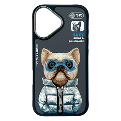 Чохол (накладка) Apple iPhone 16, Nimmy 3D Metal Buttons, Dog Black, Малюнок