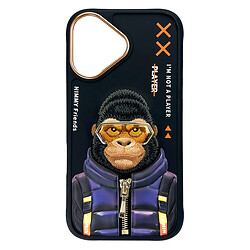 Чехол (накладка) Apple iPhone 16, Nimmy 3D Metal Buttons, Gorilla Black, Рисунок