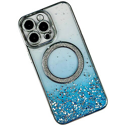 Чехол (накладка) Apple iPhone 11, Ombre Glitter Crystal, MagSafe, Голубой