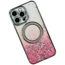 Чохол (накладка) Apple iPhone 12 Pro Max, Ombre Glitter Crystal, MagSafe, Рожевий