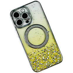 Чохол (накладка) Apple iPhone 12, Ombre Glitter Crystal, MagSafe, Жовтий