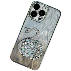 Чехол (накладка) Apple iPhone 12, Shiny Swan Ombre, Серебряный