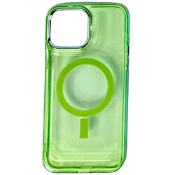 Чохол (накладка) Apple iPhone 11, Colorful Case Silver Frame, MagSafe, Зелений