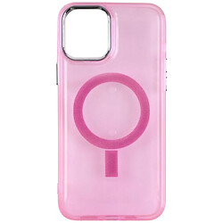 Чохол (накладка) Apple iPhone 12 / iPhone 12 Pro, Colorful Case Silver Frame, MagSafe, Рожевий