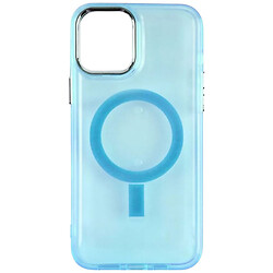 Чехол (накладка) Apple iPhone 12 / iPhone 12 Pro, Colorful Case Silver Frame, MagSafe, Голубой