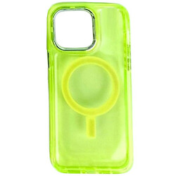 Чохол (накладка) Apple iPhone 14, Colorful Case Silver Frame, MagSafe, Салатовий