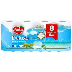 Набор туалетной бумаги Ruta Deluxe Pure белый 3 слоя