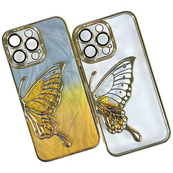 Чехол (накладка) Apple iPhone 12, Shining Butterflies Ombre, Желтый