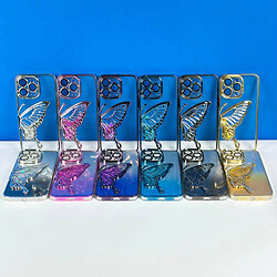 Чохол (накладка) Apple iPhone 14 Pro, Shining Butterflies Ombre, Бірюзовий - № 2