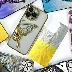Чохол (накладка) Apple iPhone 14 Pro, Shining Butterflies Ombre, Бірюзовий - № 3