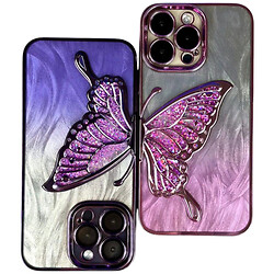Чохол (накладка) Apple iPhone 14 Pro, Shining Butterflies Ombre, Бірюзовий - № 5