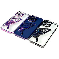 Чохол (накладка) Apple iPhone 14 Pro, Shining Butterflies Ombre, Бірюзовий - № 7