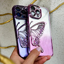 Чохол (накладка) Apple iPhone 14 Pro, Shining Butterflies Ombre, Бірюзовий - № 10