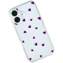 Чехол (накладка) Apple iPhone 12 Pro Max, Transparent in Hearts, Фиолетовый