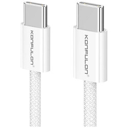 USB кабель Konfulon DC61, Type-C, 1.0 м., Білий