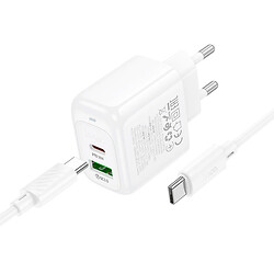 СЗУ Hoco CS55A Apple iPhone SE 2022 / iPhone 14 Pro Max / iPhone 14 Plus / iPhone 14 Pro / iPhone 14 / iPhone 13 Pro / iPhone 13 Mini / iPhone 13 / iPhone 13 Pro Max / iPhone 12 Mini / iPhone 12 Pro Max / iPhone 12 Pro, С кабелем, Lightning, Белый - № 2