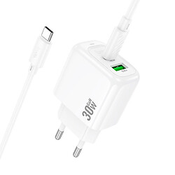 СЗУ Hoco CS55A Apple iPhone SE 2022 / iPhone 14 Pro Max / iPhone 14 Plus / iPhone 14 Pro / iPhone 14 / iPhone 13 Pro / iPhone 13 Mini / iPhone 13 / iPhone 13 Pro Max / iPhone 12 Mini / iPhone 12 Pro Max / iPhone 12 Pro, С кабелем, Lightning, Белый - № 4