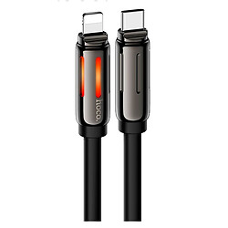 USB кабель Hoco U136 Prize Apple iPhone SE 2022 / iPhone 14 Pro Max / iPhone 14 Plus / iPhone 14 Pro / iPhone 14 / iPhone 13 Pro / iPhone 13 Mini / iPhone 13 / iPhone 13 Pro Max / iPhone 12 Mini / iPhone 12 Pro Max, Lightning, 1.2 м., Чорний