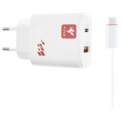 СЗУ FLYCDI FA-006, С кабелем, Type-C, USB, 3.0 A, Белый