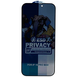 Захисне скло Apple iPhone 12 Pro Max, Elephant Privacy Tempered, Звичайне, Антишпигун, Чорний