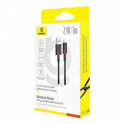 USB кабель Baseus P10377801U01-01 Dura Apple iPhone SE 2022 / iPhone 14 Pro Max / iPhone 14 Plus / iPhone 14 Pro / iPhone 14 / iPhone 13 Pro / iPhone 13 Mini / iPhone 13 / iPhone 13 Pro Max / iPhone 12 Mini / iPhone 12 Pro Max, Lightning, 1.0 м., Черный - № 6