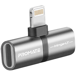 OTG адаптер Promate iHinge Apple iPhone SE 2022 / iPhone 14 Pro Max / iPhone 14 Plus / iPhone 14 Pro / iPhone 14 / iPhone 13 Pro / iPhone 13 Mini / iPhone 13 / iPhone 13 Pro Max / iPhone 12 Mini / iPhone 12 Pro Max / iPhone 12 Pro, Lightning, Серый