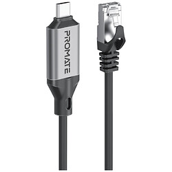 OTG кабель Promate, Type-C, RJ45, 5.0 м., Черный