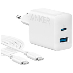 СЗУ Anker PowerPort 312, Type-C, З кабелем, Білий