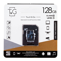 Карта пам’яті T&G MicroSDHC UHS-3, 128 Гб., Чорний