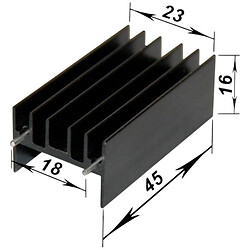 Радиатор алюминиевый 45 мм черный для транзисторов TO-220