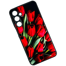 Чехол (накладка) Samsung A055 Galaxy A05, Marble and Art Glass Case, Red Tulips, Рисунок