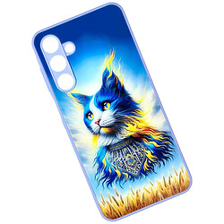 Чохол (накладка) Samsung A055 Galaxy A05, Marble and Art Glass Case, Ukrainian Cat, Малюнок