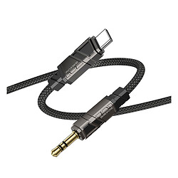 AUX кабель Borofone BL22 Zinc Alloy, Type-C, 1.0 м., Черный