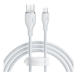 USB кабель Baseus P10355700111-00 Pudding Apple iPhone SE 2022 / iPhone 14 Pro Max / iPhone 14 Plus / iPhone 14 Pro / iPhone 14 / iPhone 13 Pro / iPhone 13 Mini / iPhone 13 / iPhone 13 Pro Max / iPhone 12 Mini / iPhone 12 Pro Max, Lightning, 1.2 м., Белый