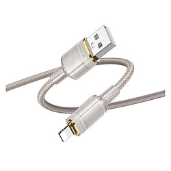 USB кабель Borofone BU56 Succeed Apple iPhone SE 2022 / iPhone 14 Pro Max / iPhone 14 Plus / iPhone 14 Pro / iPhone 14 / iPhone 13 Pro / iPhone 13 Mini / iPhone 13 / iPhone 13 Pro Max / iPhone 12 Mini / iPhone 12 Pro Max, Lightning, 1.2 м., Серый